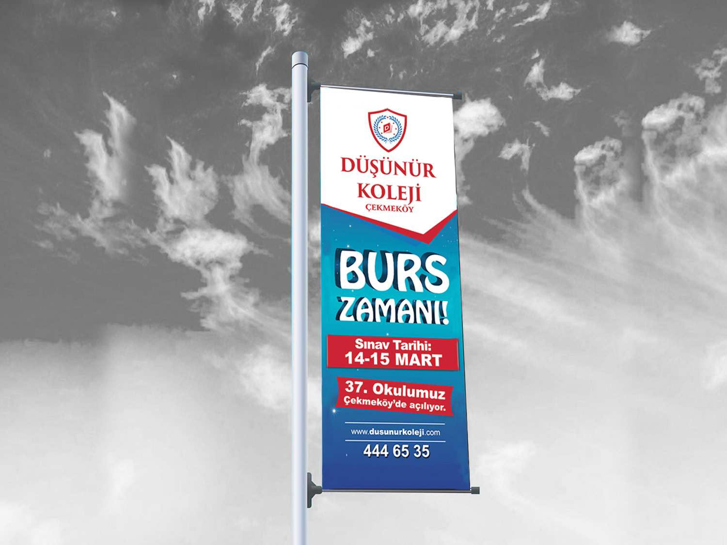 Düşünür Koleji İstanbul Çekmeköy Direk Reklamı Çalışması